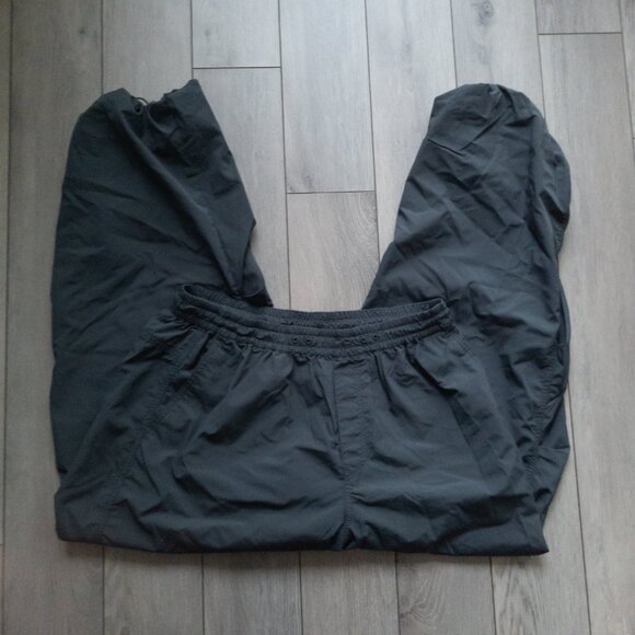 Dark Gray Windbreaker Wide Leg Jogger Sweatpants - Picture 4 of 7